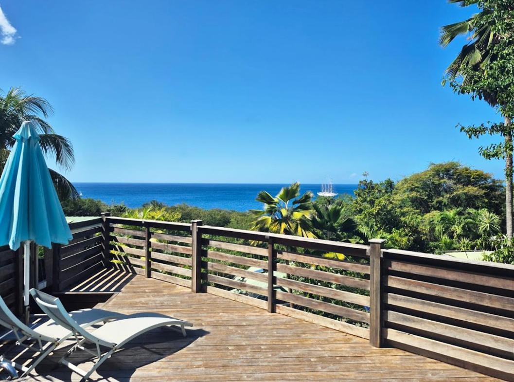 Villa Cannelle, Piscine, Vue Mer Deshaies Bagian luar foto
